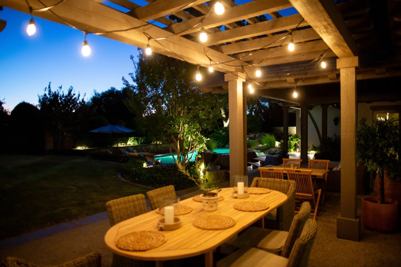 Outdoor dining and entertainment area